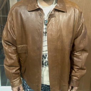 OLD MILL Plain Collar leather Jacket